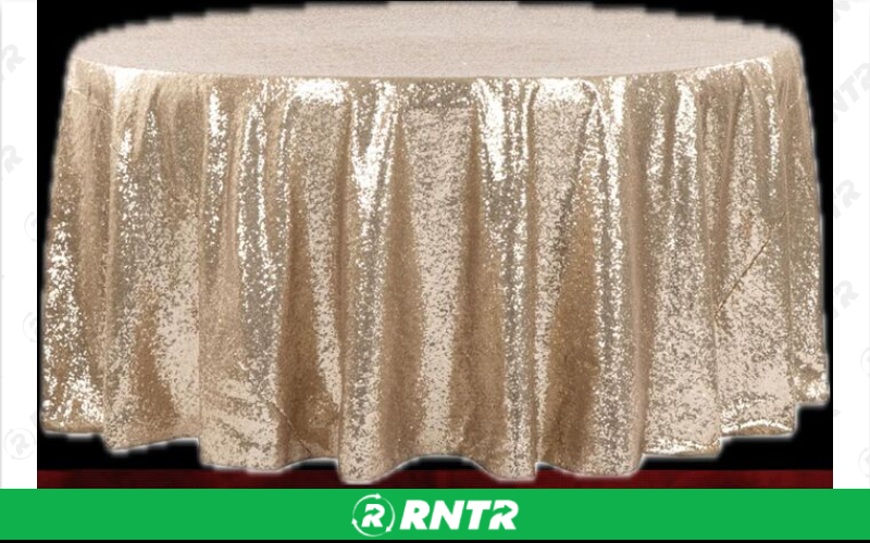 Generic Champagne Sequin Table Cloth – For rent in piedmont, south-carolina – Crimsontlc Tables Linen and Chairs | RNTR.com – Image 1