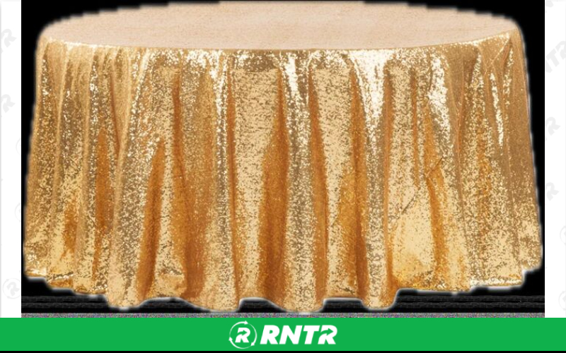 Generic Gold Sequin Table Cloth – For rent in piedmont, south-carolina – Crimsontlc Tables Linen and Chairs | RNTR.com – Image 1
