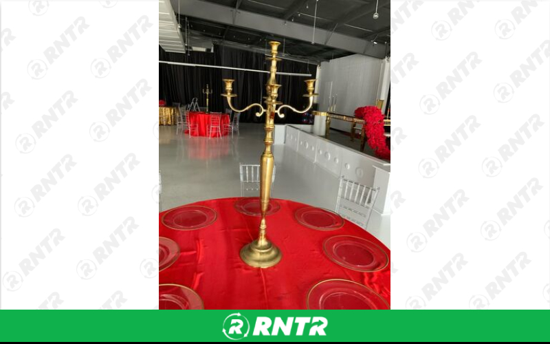 Generic Large Gold Candelabra – For rent in piedmont, south-carolina – Crimsontlc Tables Linen and Chairs | RNTR.com – Image 1