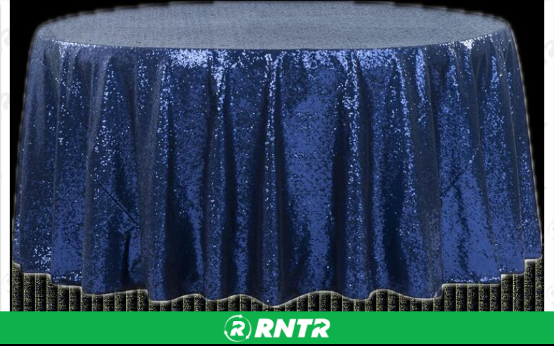 Generic Navy Blue Sequin Table Cloth – For rent in piedmont, south-carolina – Crimsontlc Tables Linen and Chairs | RNTR.com – Image 1