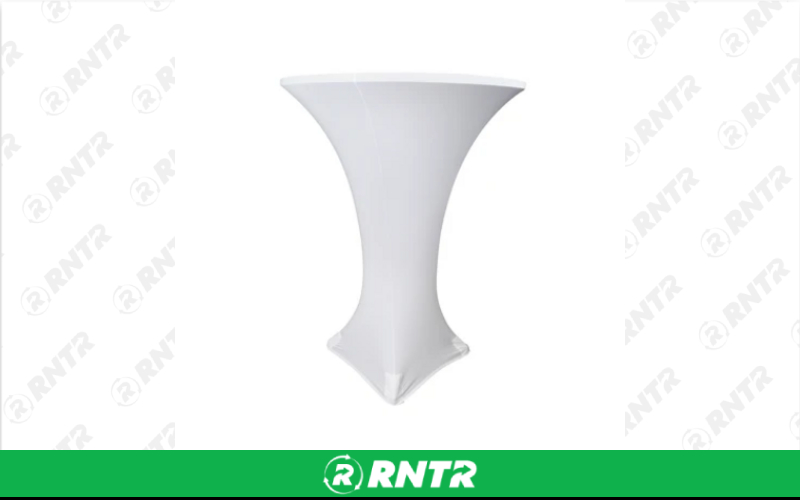 Generic White Spandex Cocktail Table Cloth – For rent in dacula, georgia – CrimsonTLC | RNTR.com – Image 1