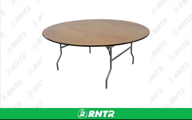 Generic Wood Round Table - 60 Diameter – For rent in kenosha, wisconsin – Lees Rent It LLC | RNTR.com – Image 1