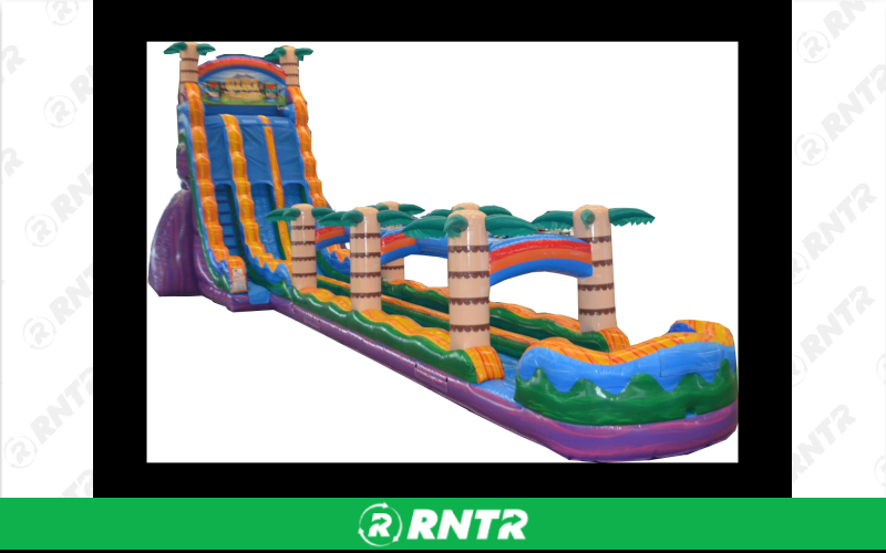  27' Curved Blue Wave Slide – For rent in waycross, georgia – CBR EQUIPMENT RENTAL | RNTR.com – Image 1