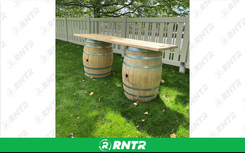 Generic 7' Wine Barrel Table/Counter – For rent in spokane, washington – Entertainment Warehouse | RNTR.com – Image 1