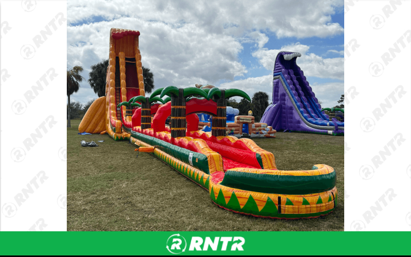 Generic Aztec Falls Water Slide 40ft SL – For rent in pompano-beach, florida – South Florida Bounce | RNTR.com – Image 1