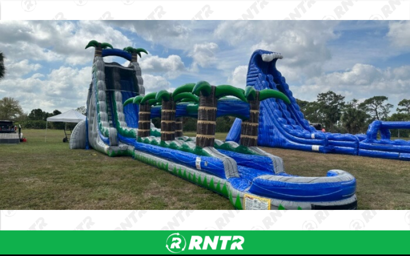 Generic Cascade Crush Water Slide 30ft SL – For rent in pompano-beach, florida – South Florida Bounce | RNTR.com – Image 1