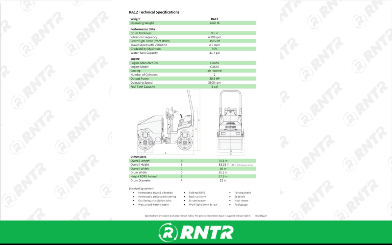Generic ROLLER - 1-1/4-TON VIBRATORY – For rent in fayetteville, tennessee – Christopher Equipment | RNTR.com – Image 1
