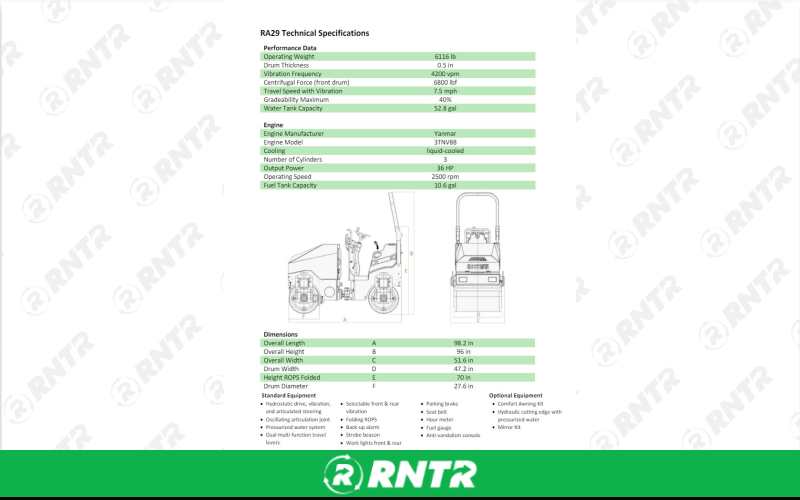 Generic ROLLER - 3TON DUAL DRUM VIBRATORY – For rent in fayetteville, tennessee – Christopher Equipment | RNTR.com – Image 1