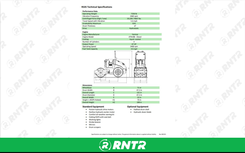 Generic ROLLER - 48 SINGLE DRUM SOIL PADFOOT – For rent in Shelbyville, Tennessee – Christopher Equipment | RNTR.com – Image 2 of 3