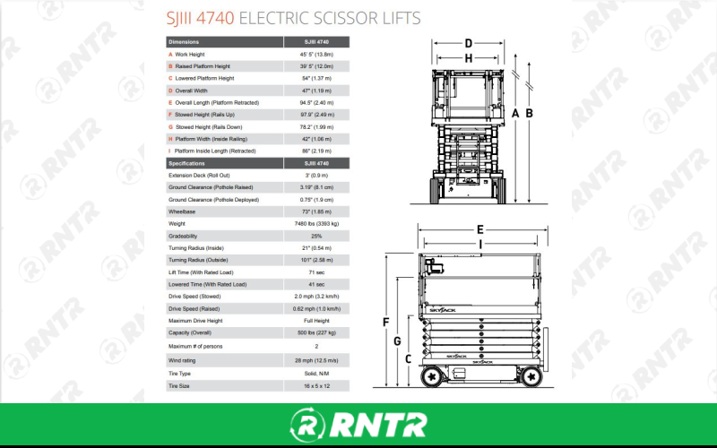 Generic SCISSOR LIFT - 40-FT - ELECTRIC - WIDE -SLAB – For rent in tullahoma, tennessee – Christopher Equipment  | RNTR.com – Image 1