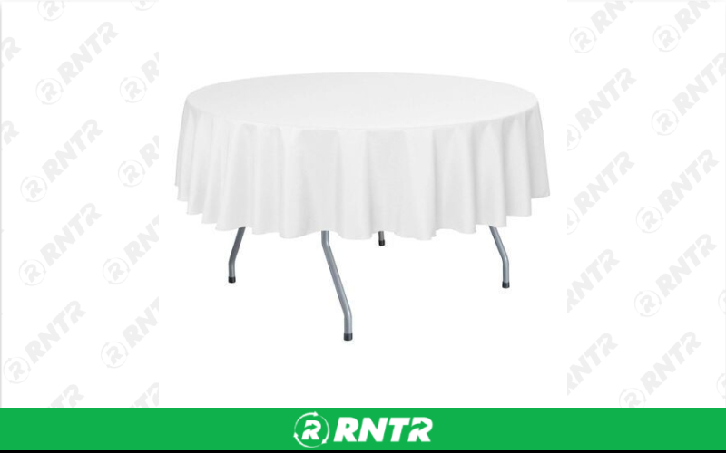 Generic White 84 Round Tablecloth – For rent in orlando, florida – Rocket Rentals USA LLC | RNTR.com – Image 1