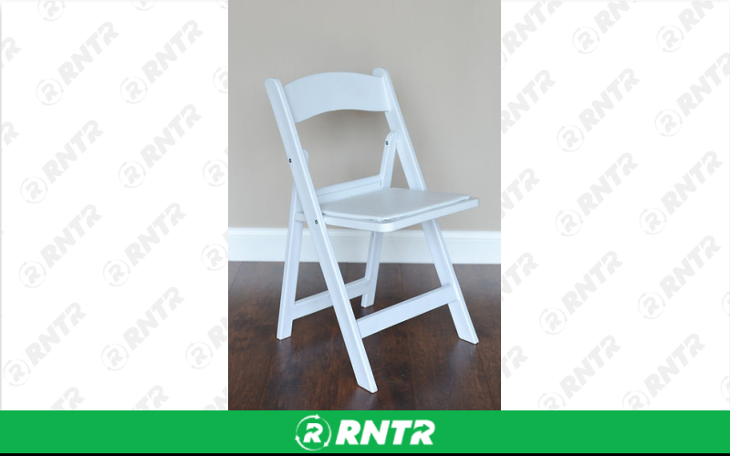 Generic White Resin Folding Chair – For rent in spokane, washington – Entertainment Warehouse | RNTR.com – Image 1