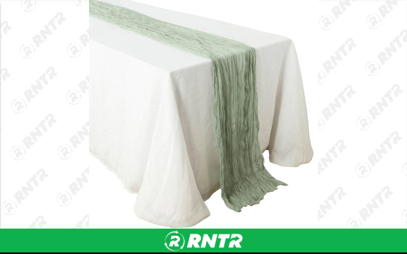 Generic 6ft Cheesecloth Table Runner - Sage Green – For rent in robertsville, missouri – A C Event Rentals | RNTR.com – Image 1