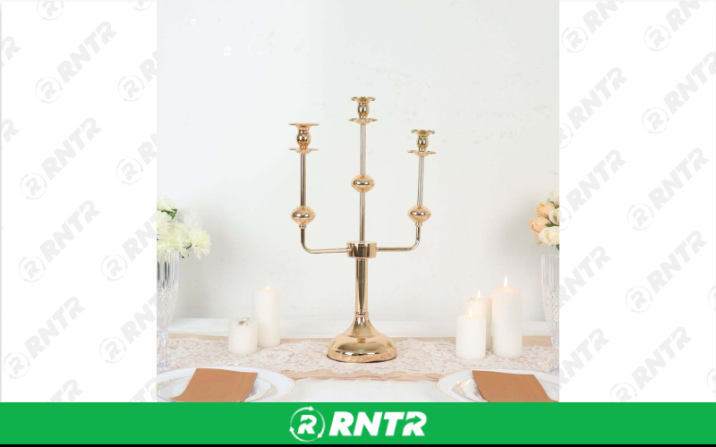 Generic CANDELABRA 3 LITE GOLD TABLE – For rent in uniontown, pennsylvania – Fayette Rental Solutions | RNTR.com – Image 1