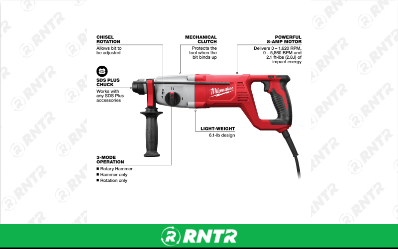 Generic LARGE 1.5-3 ROTARY  HAMMER – For rent in durango, colorado – Teds Rental and Sales Inc | RNTR.com – Image 1