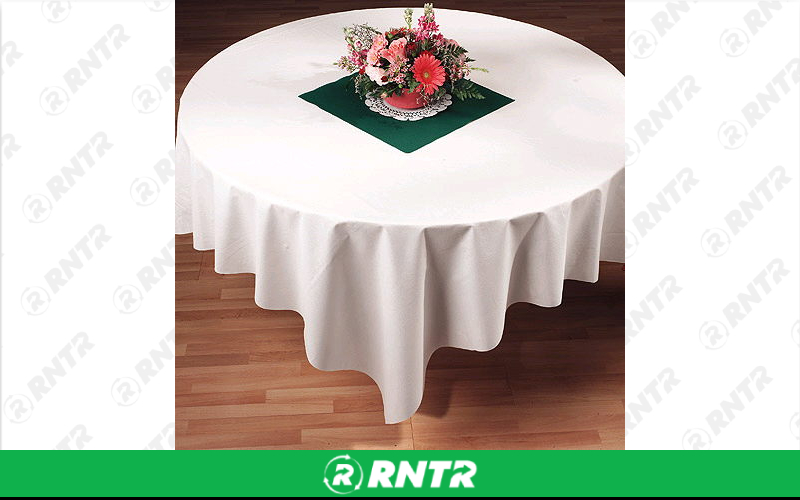GENERIC LINEN -  85X85 WHITE RND TBL – For rent in maplewood, minnesota – Hejny Rental | RNTR.com – Image 1