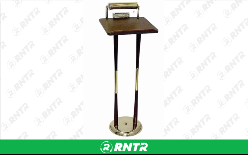 Generic REGISTRY STAND BRASS/WOOD – For rent in uniontown, pennsylvania – Fayette Rental Solutions | RNTR.com – Image 1