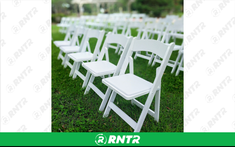 Generic WEDDING WHITE FOLDING CHAIR – For rent in durango, colorado – Teds Rental and Sales Inc | RNTR.com – Image 1