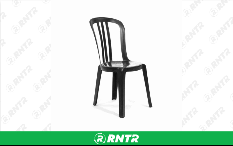 Generic Black Bistro Stacking Chair – For rent in Portland, Oregon – Peter Corvallis Productions | RNTR.com – Image 1