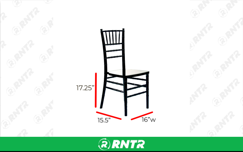 Generic Black Chiavari Chair with Cushion – For rent in Portland, Oregon – Peter Corvallis Productions | RNTR.com – Image 1