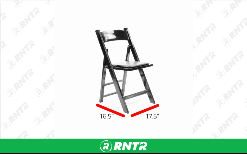 Generic Mahogany Wood Folding Chair with Padded Seat – For rent in Portland, Oregon – Peter Corvallis Productions | RNTR.com – Image 1