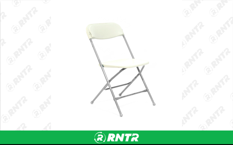 Generic Oyster Plastic Folding Chair – For rent in Portland, Oregon – Peter Corvallis Productions | RNTR.com – Image 1